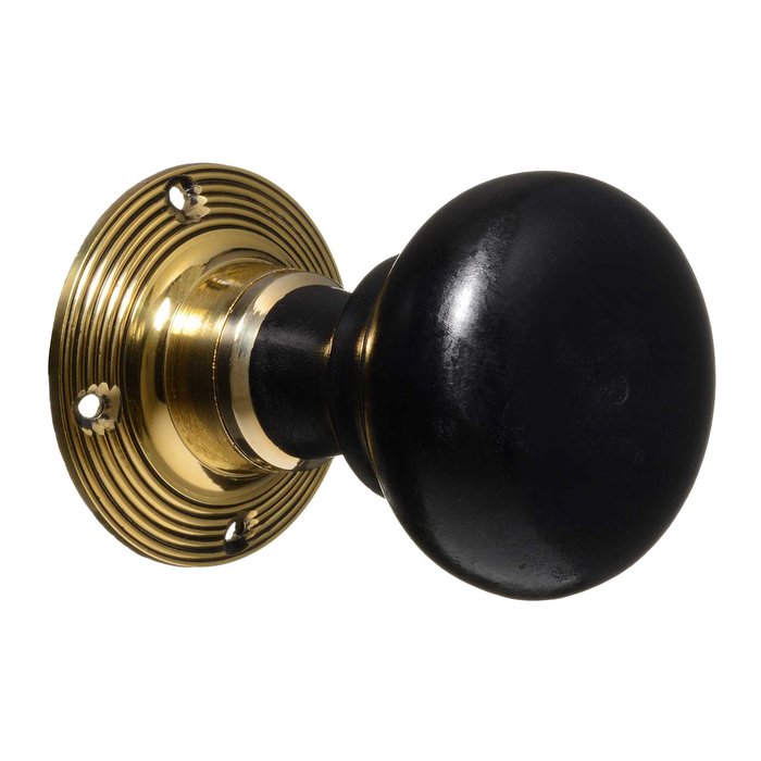 Edwardian Door Knobs - Ebonised Bun (pair) (VDK-3)