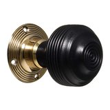 Georgian Door Knobs - Ebonised Reeded (pair)