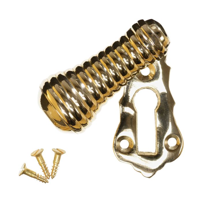 Keyhole Cover Escutcheon<br />Brass Beehive Teardrop (single) (VDK-23)