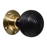 Victorian+Door+Knobs+%2D+Ebonised+Beehive+%2D+Brass+%28pair%29 (VDK-5)